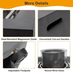 Costway 28'' Patio Fountain Fire Pit Table 50,000 BTU Square Propane Fire Pit WithPVC Cover -Quality Garden Outdoor Store GUEST 2375dc40 373f 4474 a038 b498dc8918ef