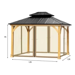 Aoodor Gazebo Netting Black 12' X 12' Polyester Screen Replacement 4 Panel Sidewalls For Patio (Only Netting) -Quality Garden Outdoor Store GUEST 23b652d8 3d81 4470 8c65 a0014a61efee