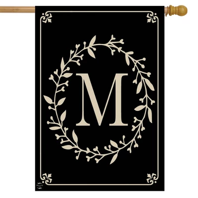 Briarwood Lane Classic Monogram Letter M House Flag Double-Sided 28" X 40" 1 Briarwood Lane Classic Monogram Letter M House Flag Double-Sided 28" X 40"