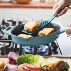 Rachael Ray Premium RUST-RESISTANT Cast Iron Skillet 10" Agave Blue -Quality Garden Outdoor Store GUEST 250c8372 ea60 425a b9cc b4337b1120ab