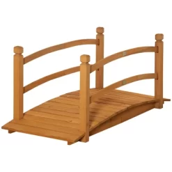 Outsunny 4.7' Garden Bridge, Arc Wood Footbridge, Decorative Pond Bridge With Side Rails -Quality Garden Outdoor Store GUEST 25623447 f397 48c4 900a 9f0b292185ac