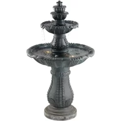 John Timberland Hampton Rustic 4 Tier Cascading Outdoor Floor Water Fountain With LED Light 56 3/4" For Yard Garden Patio Deck Porch Exterior Balcony -Quality Garden Outdoor Store GUEST 2633b0de 3015 4bbb 8239 65fdd7f8cd41