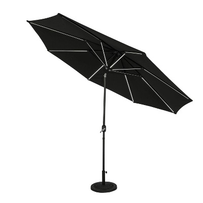 11' X 11' Calypso II Market Patio Umbrella With Solar LED Strip Lights Black - Island Umbrella 3 11' X 11' Calypso II Market Patio Umbrella With Solar LED Strip Lights Black - Island Umbrella - Image 3
