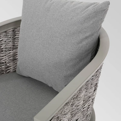 Pebble Set Of 2 Wicker Boho Club Chairs - Gray - Christopher Knight Home 5 Pebble Set Of 2 Wicker Boho Club Chairs - Gray - Christopher Knight Home - Image 5