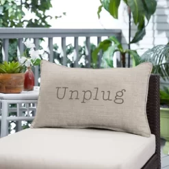 Indoor/Outdoor Unplug Embroidered Lumbar Throw Pillow - Sorra Home -Quality Garden Outdoor Store GUEST 26b39359 5a3b 45ad 9aa4 dbc435cd907a