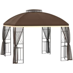Outsunny 10' X 10' Patio Gazebo Canopy Outdoor Canopy Shelter With Double Tier Roof, Removable Mesh Netting, Display Shelves 13 Outsunny 10' X 10' Patio Gazebo Canopy Outdoor Canopy Shelter With Double Tier Roof, Removable Mesh Netting, Display Shelves -Quality Garden Outdoor Store GUEST 270ebba0 3f41 4e1c 9f49 b965c638f4ac
