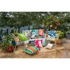 St. Lucia Stripe Outdoor Bench Cushion Blue - Pillow Perfect