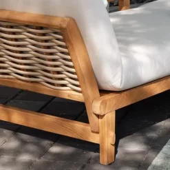 Cambridge Casual Auburn Teak & Wicker Outdoor Patio Daybed With Cushion Brown/Beige -Quality Garden Outdoor Store GUEST 28d98516 f78c 4d4c 8212 3af43f4aff41