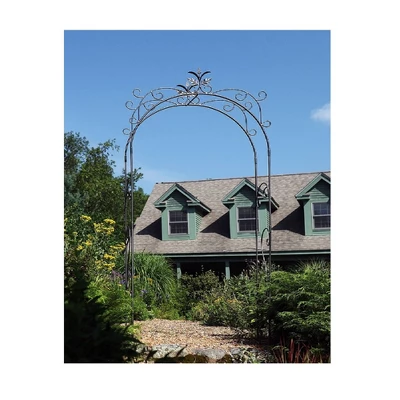 Achla Designs 113" Elegant Handcrafted Tuileries Iron Garden Arbor Graphite Powder Coated Finish 2 Achla Designs 113" Elegant Handcrafted Tuileries Iron Garden Arbor Graphite Powder Coated Finish - Image 2