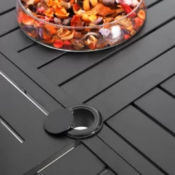 5pc Outdoor Dining Set With Sling Chairs & Metal Round Table With Umbrella Hole - Black - Captiva Designs -Quality Garden Outdoor Store GUEST 29c967b5 ebb1 4afe ac9c dafc938f8330