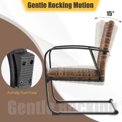 Costway 3 PCS Patio Rattan Furniture Bistro Set C-Spring Chair Padded Seat & Back Pillow -Quality Garden Outdoor Store GUEST 2b4bdda7 6bfe 45a2 92f7 a8da578a5833