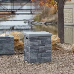Ledgestone Tank Cover Gray - Real Flame