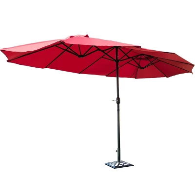 Tangkula 15'Patio Umbrella Double-Sided Outdoor Shade Offset Wine Red 1 Tangkula 15'Patio Umbrella Double-Sided Outdoor Shade Offset Wine Red