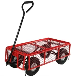 Sunnydaze Decor Sunnydaze Outdoor Lawn And Garden Heavy-Duty Durable Steel Mesh Utility Wagon Cart With Removable Sides -Quality Garden Outdoor Store GUEST 2c711135 41db 4315 9e26 435b8396c262
