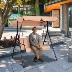 Costway Loveseat Patio Canopy Swing Glider Hammock Cushioned Steel Frame Outdoor -Quality Garden Outdoor Store GUEST 2c8d52c4 14c6 4c64 af75 f0c6f408fc29