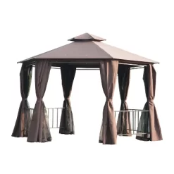 Outsunny 13' X 13' Outdoor Patio Gazebo Canopy Pavilion With Removable Mesh Netting, Curtains, Double Tiered Roof, UV Protection & Large Floor Space -Quality Garden Outdoor Store GUEST 2c93159a 1693 47c1 9a28 bd10b6c4d686