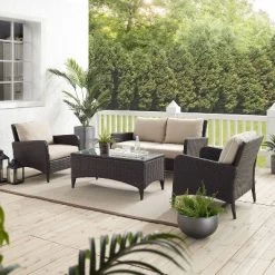 Kiawah 4 Piece Outdoor Wicker Conversation Set- Sand - Crosley 15 Kiawah 4 Piece Outdoor Wicker Conversation Set- Sand - Crosley -Quality Garden Outdoor Store GUEST 2d4475e7 0f94 45a5 8f48 5f6ab513020e