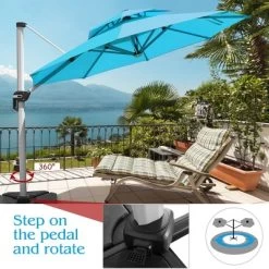 Costway 10ft Solar LED Patio Umbrella 360Degree Rotation W/USB Turquoise -Quality Garden Outdoor Store GUEST 2e677a53 7bce 42eb b870 cd6abafeb7b9