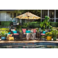 Outdoor/Indoor Alatriste Ivory Wicker Loveseat Cushion - Pillow Perfect