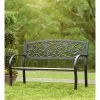 Plow & Hearth Hummingbird Metal Garden Bench, In Black
