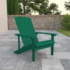 Flash Furniture Charlestown Commercial All-Weather Poly Resin Wood Adirondack Chair
