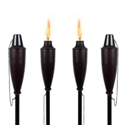BirdRock Home 4 Pack Outdoor Garden Torches - Oil Rubbed Bronze