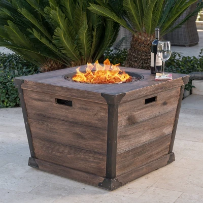 32" Delaney Fire Pit Brown - Christopher Knight Home 2 32" Delaney Fire Pit Brown - Christopher Knight Home - Image 2