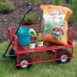 Sunnydaze Decor Sunnydaze Outdoor Lawn And Garden Heavy-Duty Durable Steel Mesh Utility Wagon Cart With Removable Sides -Quality Garden Outdoor Store GUEST 2fa99d0a 7f93 492c 9228 4c8b84719f04