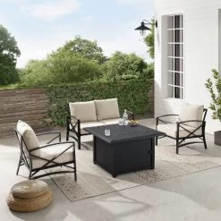 Kaplan 4pc Outdoor Conversation Set With Dante Fire Table - Oatmeal - Crosley 18 Kaplan 4pc Outdoor Conversation Set With Dante Fire Table - Oatmeal - Crosley -Quality Garden Outdoor Store GUEST 2fe93a15 405a 4251 ab73 c63aacff53b4