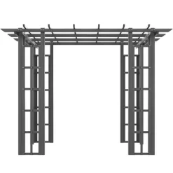 Outsunny 9' X 9' Vinyl Flat Top Pergola, Grape Trellis Outdoor Gazebo, For Garden, Patio, Backyard, Deck -Quality Garden Outdoor Store GUEST 301cc7fc e2c0 43cd bb17 8bbf24963f82