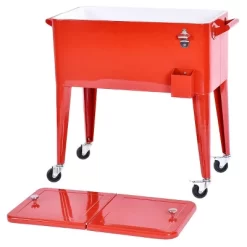 Costway Red Outdoor Patio 80 Quart Cooler Cart Ice Beer Beverage Chest Party Portable -Quality Garden Outdoor Store GUEST 30768bd5 6246 4699 aff5 c574bcb4df7c