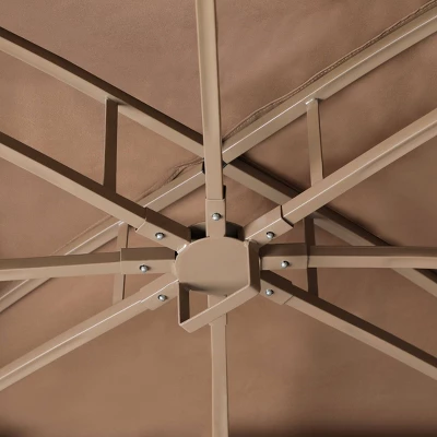 10' X 12' Outdoor Garden Gazebo With Skirts Tent Canopy Beige - Captiva Designs 4 10' X 12' Outdoor Garden Gazebo With Skirts Tent Canopy Beige - Captiva Designs - Image 4