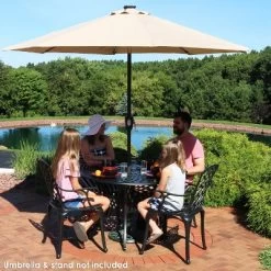 Sunnydaze Decor Sunnydaze Outdoor Crossweave Design Black Cast Aluminum Round Patio Dining Furniture Set With Table And Chairs, 5pc -Quality Garden Outdoor Store GUEST 32a654ac 88f9 4c7e bbba f170d0c9fe23