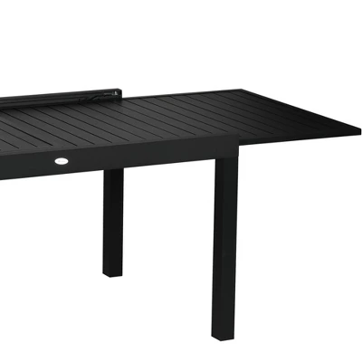 Outsunny 9-Piece Patio Dining Set For 8, Expandable Outdoor Table, Folding And Reclining Padded High Back Chairs, Aluminum Frames, Mesh Seats, Black 4 Outsunny 9-Piece Patio Dining Set For 8, Expandable Outdoor Table, Folding And Reclining Padded High Back Chairs, Aluminum Frames, Mesh Seats, Black - Image 4