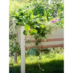 Gardener's Supply Company | Standing Wood Raised Garden Bed Kit 2.5ftx 4ft | Outdoor For Vegetables, Flowers, Herbs | Deck, Patio Or Garden - Brown