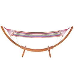 Outsunny 10' Hammock With Wood Stand, Rainbow Bed, Heavy Duty Roman Arc Hammock For Single Person For Patio Backyard Balcony Porch -Quality Garden Outdoor Store GUEST 33b187b4 8e1d 46e3 850b 3bd1d18aedf2