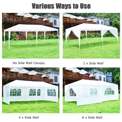 Costway 10'x20' Canopy Tent Heavy Duty Wedding Party Tent 6 Sidewalls W/Carry Bag 5 Costway 10'x20' Canopy Tent Heavy Duty Wedding Party Tent 6 Sidewalls W/Carry Bag - Image 5