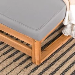 Galia 2pc Square Leg Acacia Wood Chair And Ottoman With Cushions - Brown - Saracina Home 22 Galia 2pc Square Leg Acacia Wood Chair And Ottoman With Cushions - Brown - Saracina Home -Quality Garden Outdoor Store GUEST 34f09a2c 5eb2 4765 8bf5 0e22052dcc27