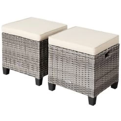 Costway 2PCS Patio Rattan Cushioned Ottoman Seat Foot Rest Table 21 Costway 2PCS Patio Rattan Cushioned Ottoman Seat Foot Rest Table -Quality Garden Outdoor Store GUEST 35891ec1 5d67 4dc8 abb6 31612eacfd0b