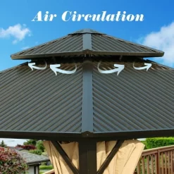 Aoodor 12'x 12' Aluminum Gazebo With Mosquito Netting And Curtain -Quality Garden Outdoor Store GUEST 365d3001 0791 4355 ade8 57ce45dc3b2b