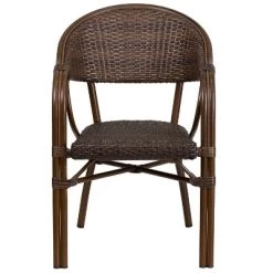 Merrick Lane Wicker Rattan Patio Chair With Curved Back And Aluminum Bamboo Frame -Quality Garden Outdoor Store GUEST 3744b8cb 232e 433b b02c f1c7ad0ecc31