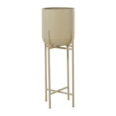 36" Wide Planter Modern Metal Planter Pot Beige - CosmoLiving By Cosmopolitan 5 36" Wide Planter Modern Metal Planter Pot Beige - CosmoLiving By Cosmopolitan - Image 5