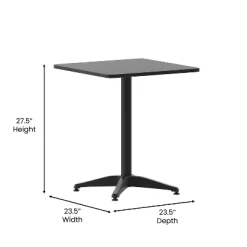 Emma And Oliver 23.5'' Square Aluminum Indoor-Outdoor Table With Base -Quality Garden Outdoor Store GUEST 382d6fd2 8234 4cc0 91f6 515eab67b42d