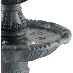 John Timberland Hampton Rustic 4 Tier Cascading Outdoor Floor Water Fountain With LED Light 56 3/4" For Yard Garden Patio Deck Porch Exterior Balcony -Quality Garden Outdoor Store GUEST 38d91884 6a01 4bd2 9b09 9756b30280df