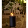 8.25"x19.25" Ventless Smokeless Glass & Black Metal Column Tabletop Fire Pit - Danya B.