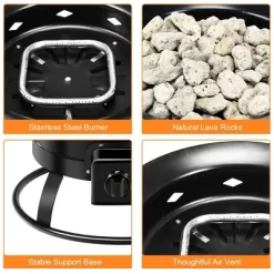 Costway Portable Fire Pit Outdoor 58,000 BTU Propane Patio Lava Rocks Camping Events 11 Costway Portable Fire Pit Outdoor 58,000 BTU Propane Patio Lava Rocks Camping Events -Quality Garden Outdoor Store GUEST 39715588 8b0b 46b0 a5c4 a4f5e99cd386