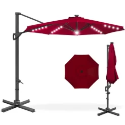 Best Choice Products 10ft 360-Degree Solar LED Cantilever Patio Umbrella, Outdoor Hanging Shade W/ Lights 23 Best Choice Products 10ft 360-Degree Solar LED Cantilever Patio Umbrella, Outdoor Hanging Shade W/ Lights -Quality Garden Outdoor Store GUEST 39addcfe 6037 46bc aa82 a072c6220bec