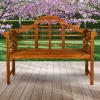 Lutyens 3-Seat Arched Acacia Wood Outdoor Garden Patio Bench - JONATHAN Y