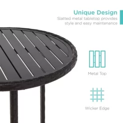 Best Choice Products 3-Piece Outdoor Wicker Bistro Bar Height Set For Patio, Garden W/ Barstools, Steel Frame -Quality Garden Outdoor Store GUEST 39eec1ba c4ef 4742 b2ec e42fa0301164