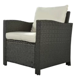 6pc Outdoor Wicker Set With Loveseats, Sofa, Chair, Coffee Table & Bench - Beige - GODEER -Quality Garden Outdoor Store GUEST 39face62 14f5 4f17 a224 be1bbde3b4a6